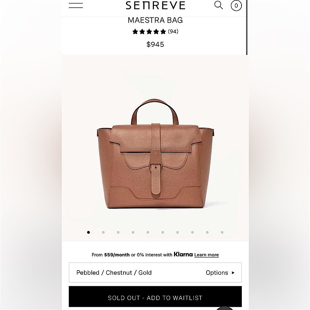 Like new! Senreve Brown Satchel with Structured Design - Picture 2 of 13